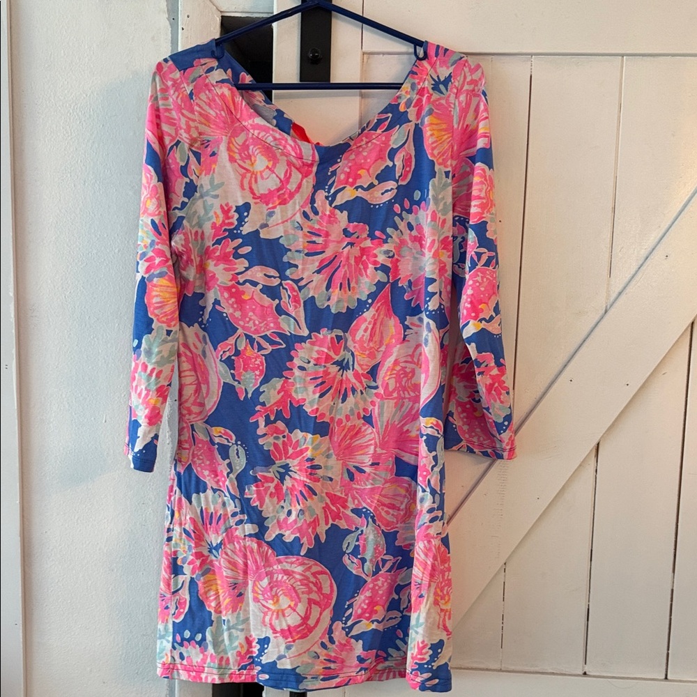 Lilly Pulitzer Vibrant Blue and Pink Floral Dress